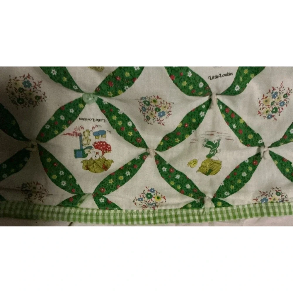 Vintage Handmade Little Lovables Baby Quilt, 40X56